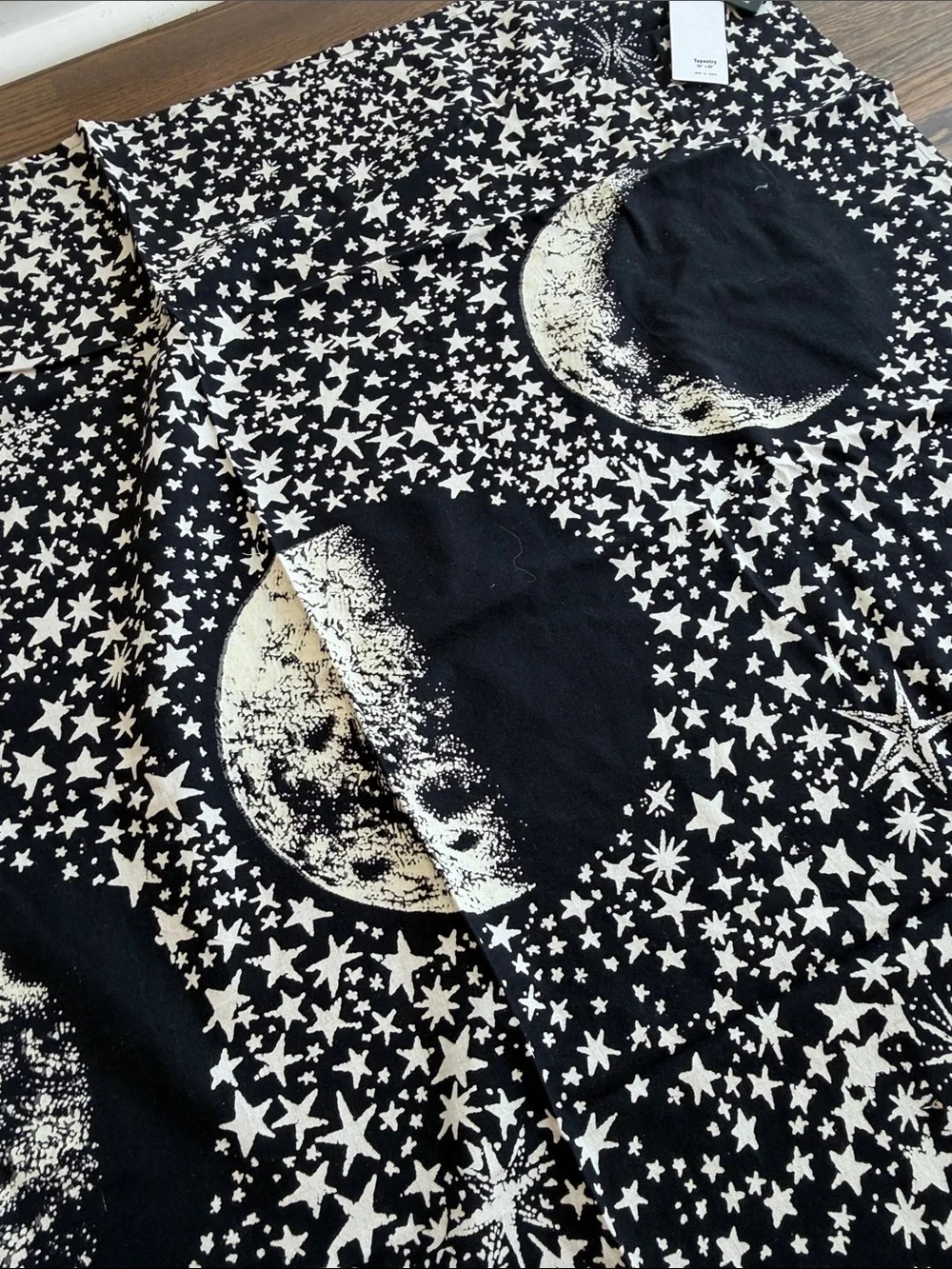 Urban Outfitters Black & White Phases of the Moon Starburst Tapestry